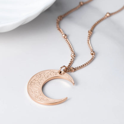 With Hardship Comes Ease" | Crescent Necklace